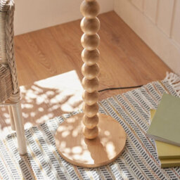 Loops Stunning 1340mm Tall Natural Bamboo Floor Lamp With Unique Round Design And Led Light - thumbnail 5