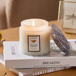 Thehotsale Indoor Soy Wax Litsea Cubeba Scented Candle White - thumbnail 2