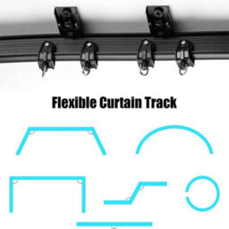 5Meter Black Flexible Straight Standard Bay Window Curtain Track Glider Rail - thumbnail 5