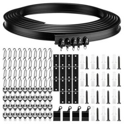 5Meter Black Flexible Straight Standard Bay Window Curtain Track Glider Rail