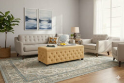 90Cm Wide Empire Ottoman Storage Box With Legs, Mink Velvet Chesterfield Upholstered Ottoman Footstool Coffee Table - thumbnail 4