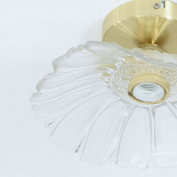 Valuelights Cassia Gold Flush Ceiling Light With Clear Glass Flower Shade - Led Bulb Included - thumbnail 2