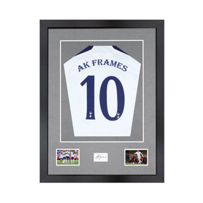 "AK Frames 77.5X58.5Cm Matte Black Shirt Frame With Mid Grey Mount -49X42.5Cm Shirt Window -5X.3.5"" Photos - 7.5X4.5Cm Name Plate" - image 1