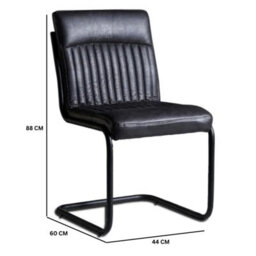 Wyld Haus Penang Set Of 2 Dark Grey Faux Leather Dining Chairs - thumbnail 3