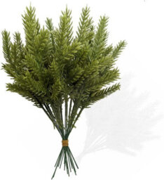 Best Artificial 40 Christmas Pine Green Sprig Spruce Needles Branches Diy Craft Garland Wreath Decoration - thumbnail 3