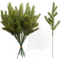 Best Artificial 40 Christmas Pine Green Sprig Spruce Needles Branches Diy Craft Garland Wreath Decoration - thumbnail 4