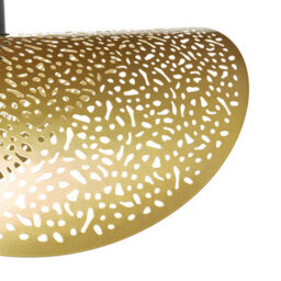 Wyld And Coco Golden Iron Pendant Lamp With Perforated Shade, Modern Glamour, W60 X D30 X H157 Cm - thumbnail 7