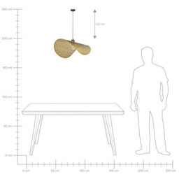 Wyld And Coco Golden Iron Pendant Lamp With Perforated Shade, Modern Glamour, W60 X D30 X H157 Cm - thumbnail 8