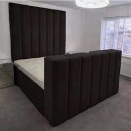 Stratus Interiors Lined Tv Panel Bed - Modern Upholstered Bed Frame With Built-In Tv Lift - Non Storage - Super King - thumbnail 2
