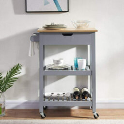 3-Tier Kitchen Rolling Slim Trolley Island Serving Cart Organiser With Drawer - thumbnail 1
