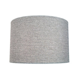 Happy Homewares Modern And Sleek 25Cm Width Light Grey Linen Fabric Drum Lamp Shade 60W Maximum - thumbnail 1