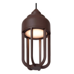Lucide Wells Led Outdoor Porch Pendant Rust Brown - thumbnail 4