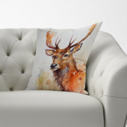 Warren Reed Designer Majestic Stag Watercolour Cushions 60Cm X 60Cm - thumbnail 2
