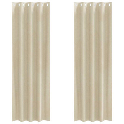 Berkfield Modern Blackout Curtains With Eyelets 2 Pcs Cream Velvet - image 1