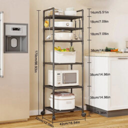 6Tier Metal Storage Rack Heavy Duty Shelf For Kitchen Garage Bathroom Use - thumbnail 4