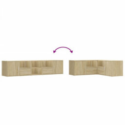 Berkfield Corner Cabinet Sonoma Oak 200X40X45 Cm Engineered Wood - thumbnail 7