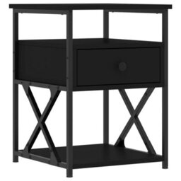 Berkfield Bedside Cabinets 2 Pcs Black 40X42X55 Cm Engineered Wood - thumbnail 5