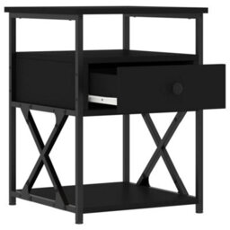 Berkfield Bedside Cabinets 2 Pcs Black 40X42X55 Cm Engineered Wood - thumbnail 7
