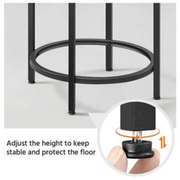 Round End Side Table Bedside Table W/glass Top And Metal Frame For Living Room - thumbnail 6