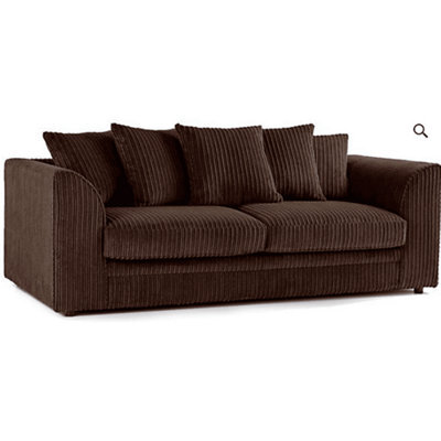 Jumbo Cord Chocolate 3 Seater Scatterback