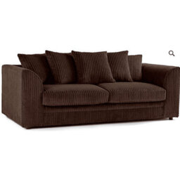 Jumbo Cord Chocolate 3 Seater Scatterback