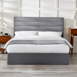 Julian Bowen Merida 135Cm Double Grey Linen Style Fabric Lift-Up Ottoman Storage Bed - thumbnail 3