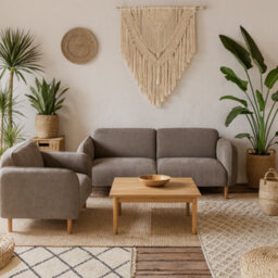 Wyld Haus Set Of 2 Cambridge 2.5-Seater Sofas In Fay Dusty Brown Fabric - thumbnail 1
