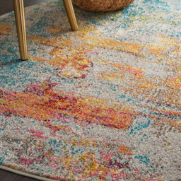 Modern Abstract Rug, 6mm Thickness Graphics Rug, Stain-Resistant Turkish Rug For Bedroom, & Dining Room-66Cm X 114Cm - thumbnail 6