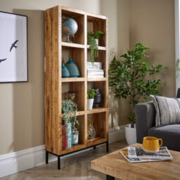 Home Source Stockton Mango Wood Tall 8 Shelf Bookcase - thumbnail 2