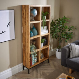 Home Source Stockton Mango Wood Tall 8 Shelf Bookcase - thumbnail 3