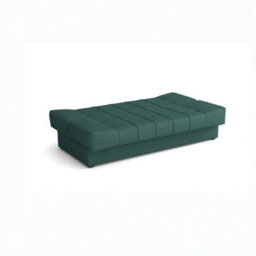Sofa Bed With Sleeping Function And Storage Sonia Light Grey And Turquoise Fabric Click Clack Reversible Living Room - thumbnail 5
