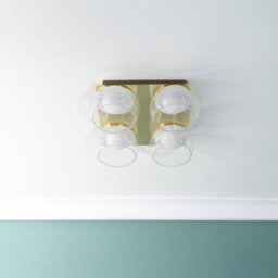 Valuelights Alissa Brushed Gold Ip44 4 Way Clear Glass Integrated Led Ceiling Light - thumbnail 3