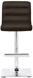 Lamboro Luscious Single Kitchen Bar Stool, Chrome Footrest, Height Adjustable Swivel Gas Lift, Breakfast Bar & Home Barstool, Brown - thumbnail 3