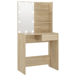 Vidaxl Dressing Table With Led Sonoma Oak 74.5X40X141 Cm Engineered Wood - thumbnail 1