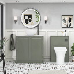 Royal Bathrooms Royal Bathroom Elmore 800mm Matt Green Freestanding Countertop Bathroom Vanity Unit 2 Door With Breeze Basin - thumbnail 5