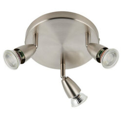 Saxby Saxg2523413 Lighting Amalfi Three Lights Round Halogen Spotlight Brushed Chrome - thumbnail 2