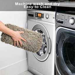 Grey 67X110Cm Non-Slip Absorbent Bath Shower Mat Rug Super Soft Chenille Machine Washable Mats - thumbnail 4