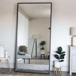 Jōbū Jobu Home - Hanaka - Full Length Black Oak Rectangle Mirror - 200Cm X 100Cm - thumbnail 1
