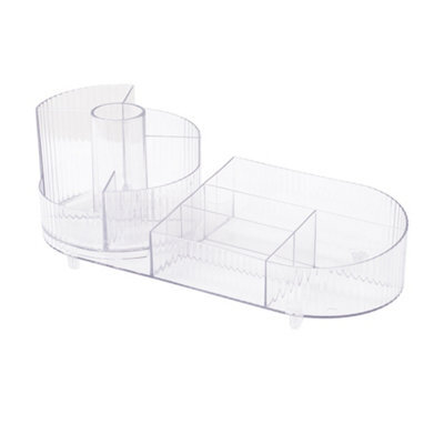Living And Home Clear Multifunctional Tabletop Cosmetic Storage Organizer With Rotating Section - image 1