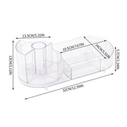 Living And Home Clear Multifunctional Tabletop Cosmetic Storage Organizer With Rotating Section - thumbnail 5