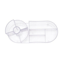 Living And Home Clear Multifunctional Tabletop Cosmetic Storage Organizer With Rotating Section - thumbnail 3