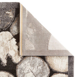 Cream/grey Funky Modern Abstract Easy To Clean Rug For Dining Room-120Cm X 170Cm - thumbnail 2