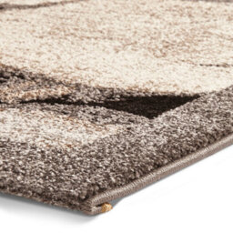 Cream/grey Funky Modern Abstract Easy To Clean Rug For Dining Room-120Cm X 170Cm - thumbnail 5