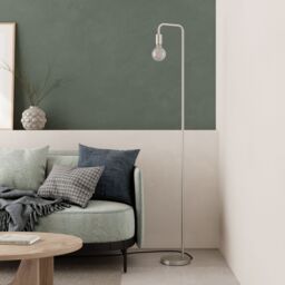 GoodHome Ghlin Satin Silver Effect Floor Lamp - thumbnail 2