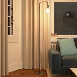 GoodHome Ghlin Satin Silver Effect Floor Lamp - thumbnail 8