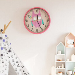 Walplus Wall Clock Pink 25.5 Cm Polystyrene And Glass - thumbnail 1