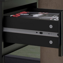 FWSTYLE 4 Drawer Chest Of Drawers High Gloss Black Bedroom Furniture - thumbnail 4
