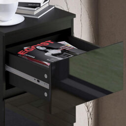 FWSTYLE 4 Drawer Chest Of Drawers High Gloss Black Bedroom Furniture - thumbnail 5