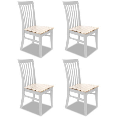 Statement Furniture Florence Highback Wooden Seat Chairs Set Of 4 - White - image 1