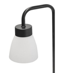 Lighting Supermarket Arch Black Vintage Industrial Table Lamp With Jasmin Opal Glass Shade - thumbnail 3